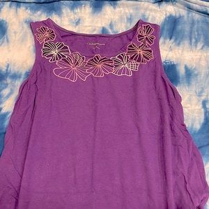 Floral Purple Tank, Women Small